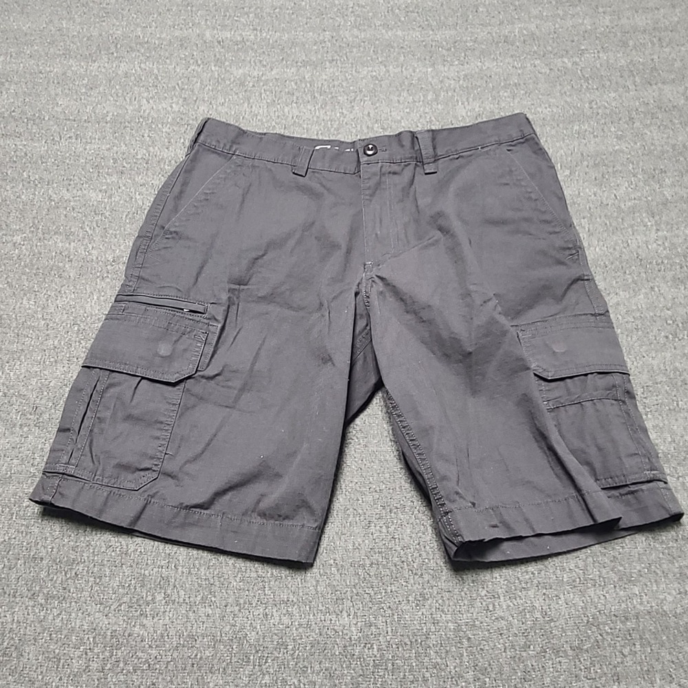 Eddie Bauer Mens Cargo Shorts Gray Size 36 Cotton Flat Front Pockets Outdoor